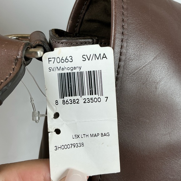 Coach Lexington Brown Mahogany Unisex Men Leather Map Messenger Bag Work NWT - Picture 11 of 14